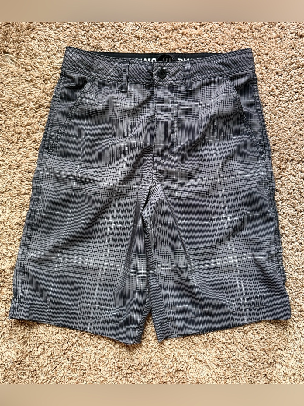 Mossimo Supply Co Gray Plaid Hybrid Swim Casual Shorts Men’s 28